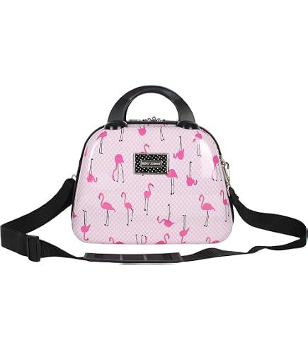 Betsey Johnson 8.5 Inch Zipper Cosmetic Pouch Small Toiletry Bag–Lightweight Durable Polyester Organizer with Inner Zipped Pocket Good For Makeup Accessories and Travel Needs (Flamingo Strut) : Beauty & Personal Care