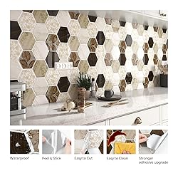 FunStick 15 Sheets Hexagon Peel and Stick