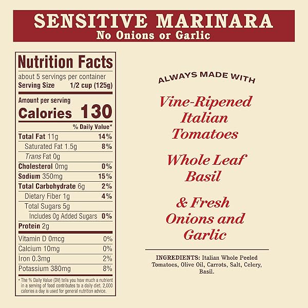 RAO’S HOMEMADE TOMATO SAUCE, 24 OZ, PASTA SAUCE, CARB CONSCIOUS, KETO FRIENDLY, ALL NATURAL, PREMIUM QUALITY, NO ONIONS OR GARLIC, WITH ITALIAN TOMATOES & OLIVE OIL, 1.5 POUND (PACK OF 1)