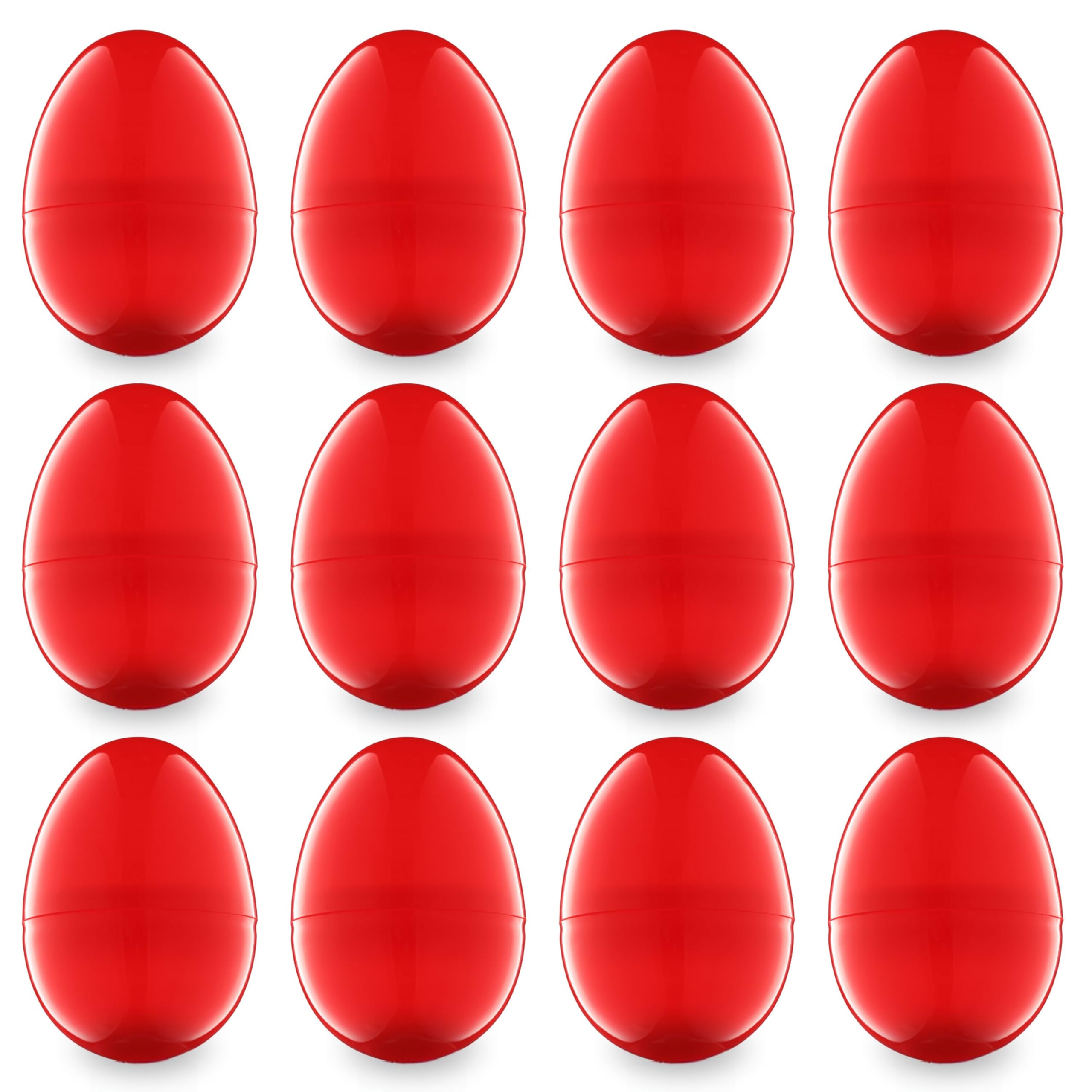 Entervending Easter Eggs 3” - Bright Fillable Easter Eggs – 12 pcs - Easter Basket Stuffers - Empty Large Enough to Hold Toy and Candy - Plastic Easter Egg Filler Bulk - Egg Hunt Kids Surprise