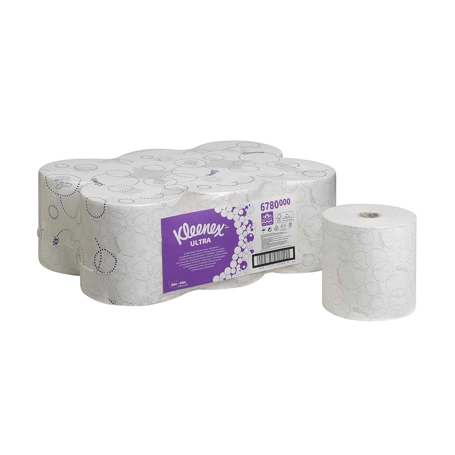 Kleenex 6780 Rolled Hand Towels, 2 Ply, White, 6 Rolls x 150m Amazon