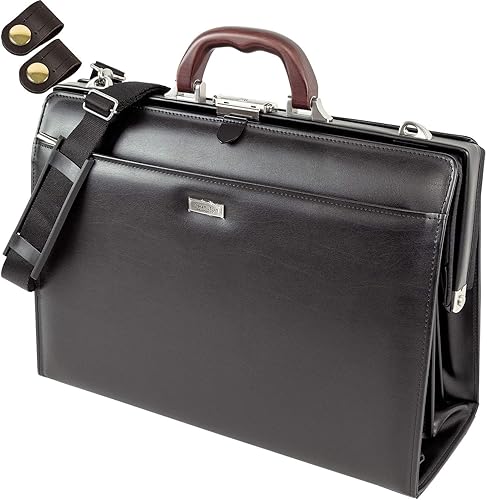 Amazon Co Jp ダレスバッグ メンズ 高級天然木製取手 1650g ファイル収納可能 タケハチ 竹八謹製 牛革製ケーブルバンド2個 セット Tm0050 シューズ バッグ