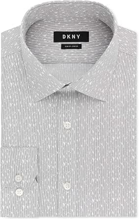 DKNY Mens Slim Button Up Dress Shirt 