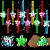 LovesTown 32PCS LED Light up Fidget Spinner Bracelets, 6 Styles Light up Party Favors Bulk Glow in the Dark Party Supplies for Kids Treasure Box Toys Classroom Prizes