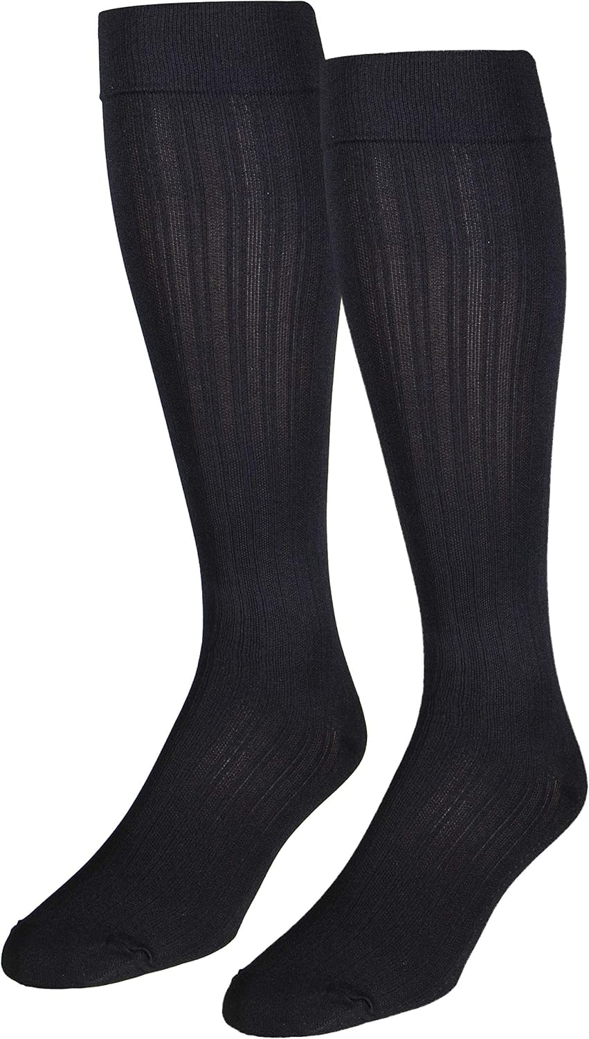 Amazon Com Nuvein Women S Compression Socks Dress Trouser Style Over Calf Knee High Black Large Health Personal Care