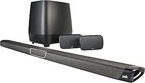 Polk Audio MagniFi Max SR Home Theater Surround Sound Bar | Works with 4K & HD TVs | HDMI, Optical Cables, Wireless Subwoofer & Two Speakers Included (Renewed)