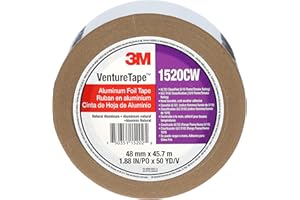 3M TALC 3M Venture Tape Aluminum Foil Tape 1520CW, Silver, 48 mm x 45.7 m, 3.2 mil (Pack of 24)