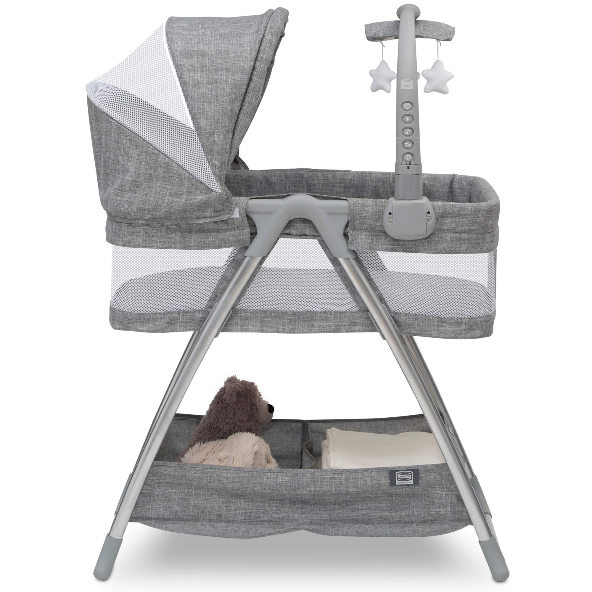 Simmons Kids City Sleeper Bassinet, Grey Tweed