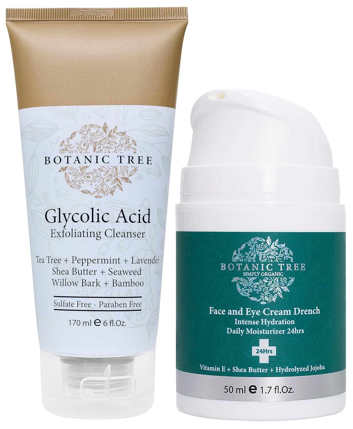 Botanic Tree Glycolic Acid Face Wash-Facial Exfoliating Cleanser w/ 10% Glycolic Acid-Acne Facial Wash For a Deep Clean-Anti Aging AHA Peel for Acne, Wrinkle Reduction-Natural Skin Facewash Scrub for Cystic Acne-6 Oz: Beauty