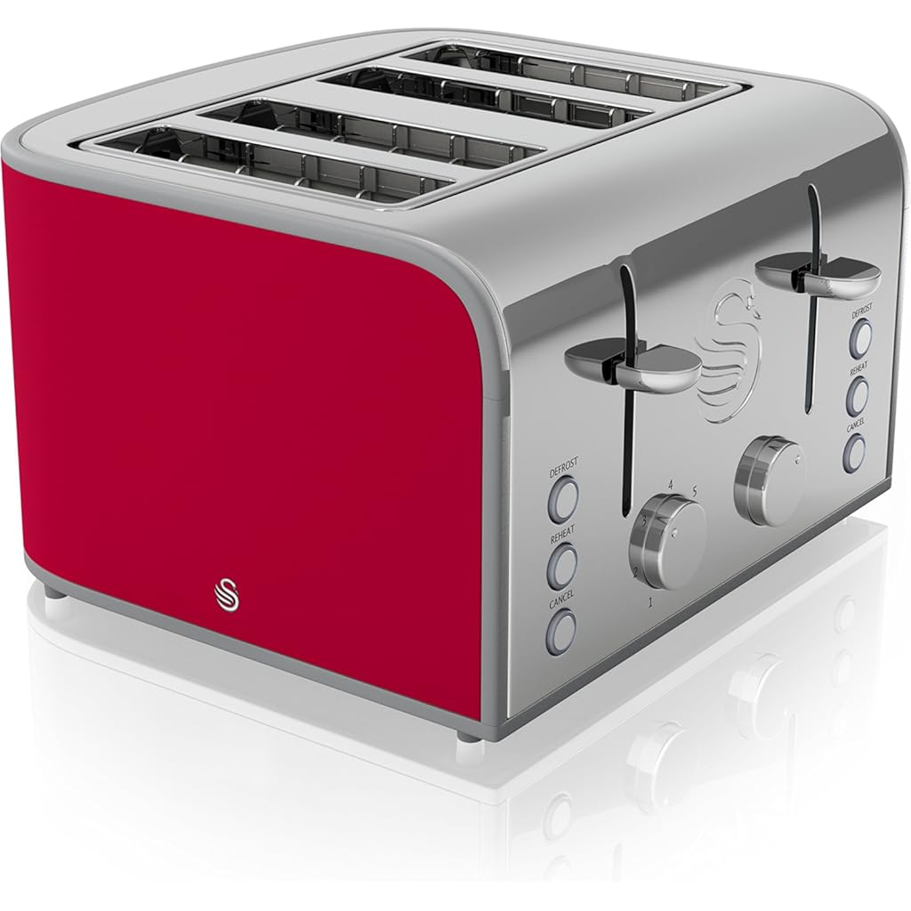 Swan 4Slice Retro Red Toaster My Kitchen Accessories