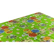 Alux Hibiscus Flowers Oilcloth Tablecloth For Patios, Picnic And Kitchen Tables - Blue And Red - Plastic Vinyl - Mantel De Plastico (55x70in Rectangle