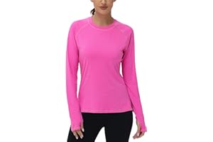 isnowood Women's Sun Protection Long Sleeve Shirts, UPF 50+ UV Rash Guard Swim Clothing, Workout Hiking Running Athletic Tops