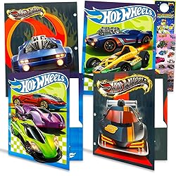 Hot Wheels Folder Set - Bundle with 4 Laminated