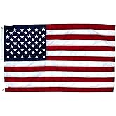 2.5x4 ft American Flag – 100% Made in USA, FMAA Certified – 210D Nylon U.S. Flag with Embroidered Stars, Sewn Stripes, Reinforced Fly End & Brass Grommets for House-Mounted 5–6 ft Poles, Porches, Balconies & Compact Spaces