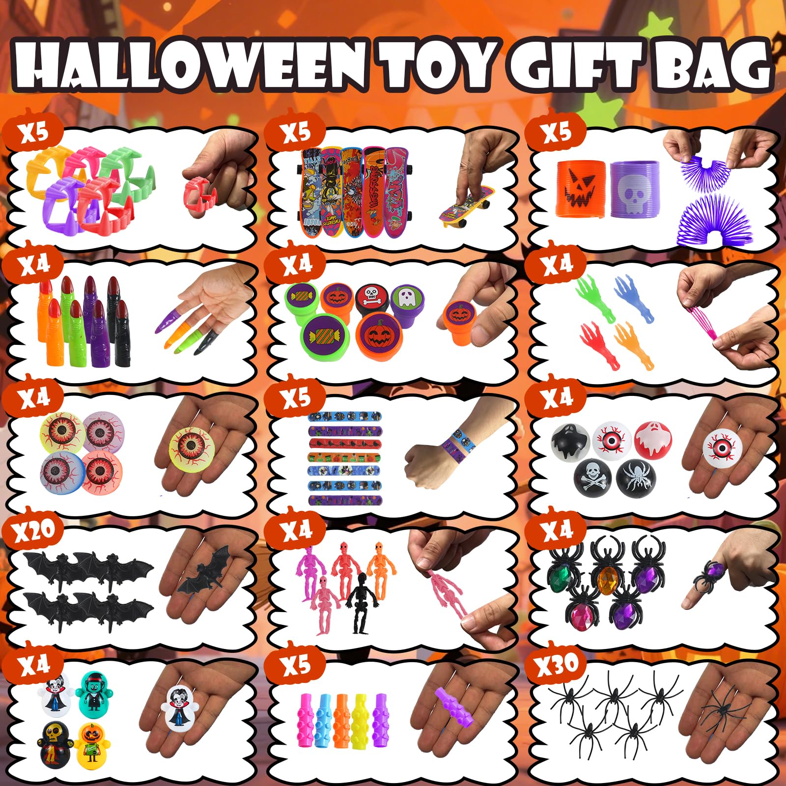600Pcs Halloween Party Favors for Kids, Halloween Toys Bulk Fidgets for Party Supplies, Halloween Treats Non Candy, Goodie Bag Stuffers, School Gifts Classroom Carnival Prizes, Treasure Box Toy Chest