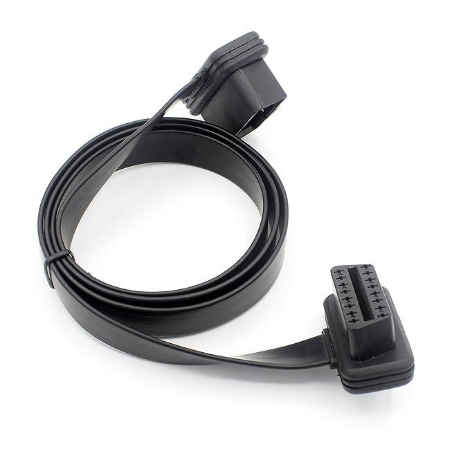 LoongGate Ultra Low Profile Super Lang OBD-II OBD2 Verlängerungskabel - Flach Nudel Kabel Voll 16 Pin Pass-Through für Blueto