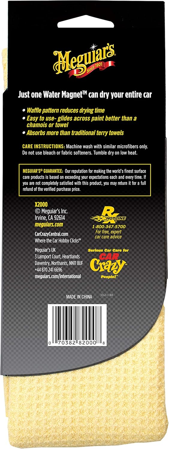 Meguiar's X2000 Water Magnet Microfiber Drying Towel, 1 Pack: Automotive