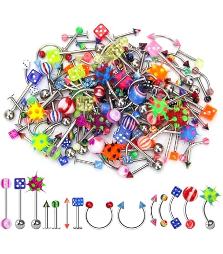 Amazon.com: 316L Surgical Steel 14G Rainbow Explosion Motorized Silicon  Spiky Vibrating Tongue Ring Barbell Piercing Jewelry - 5/8 Inch (15mm) :  Clothing, Shoes & Jewelry