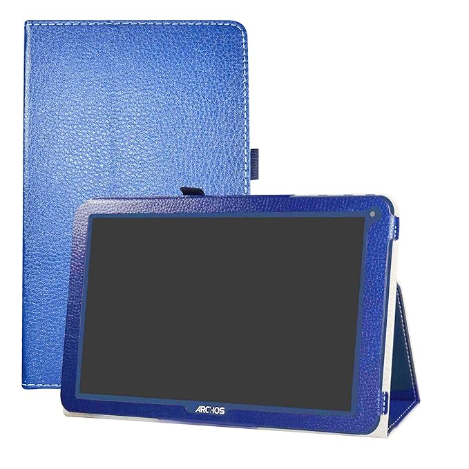 LFDZ ARCHOS 101E Neon Hülle, Schutzhülle mit Hochwertiges PU Leder Tasche Case für 10.1' ARCHOS 101E Neon,Blau