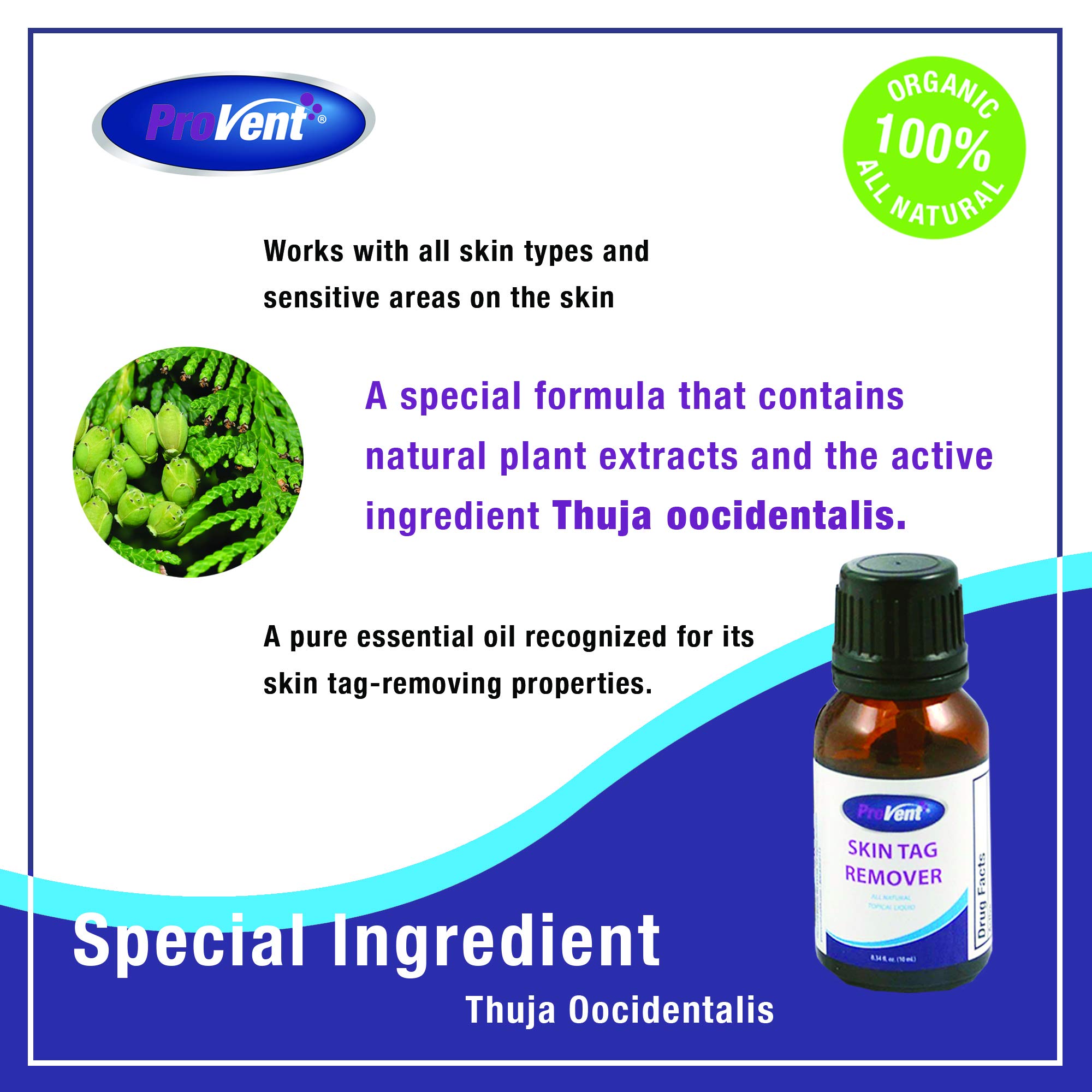 ProVent Skin Tag Remover All Natural Topical Liquid Remover, Fast and
