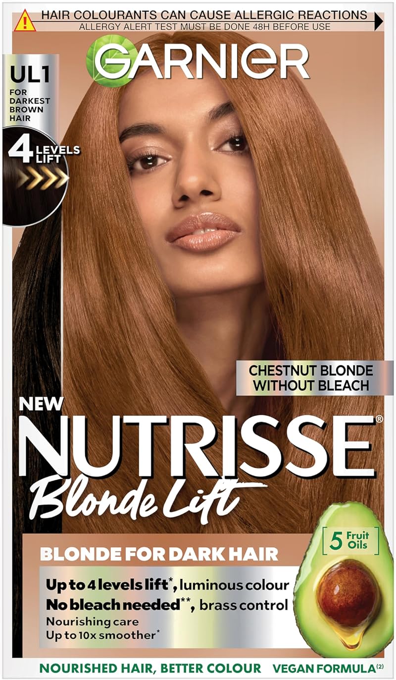Garnier Nutrisse Blonde Lift Hair Colour Chestnut Blonde 4 Level Lift Vegan