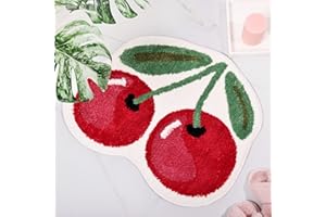FROZZUR Cherry Cute Bath Mat for Bathroom, Luxury Funky Bathroom Mats Non Slip Cute Fruit Shaped Absorbent Bathtub Cool Rug Bathroom Tub Plush Shower Rugs Washable