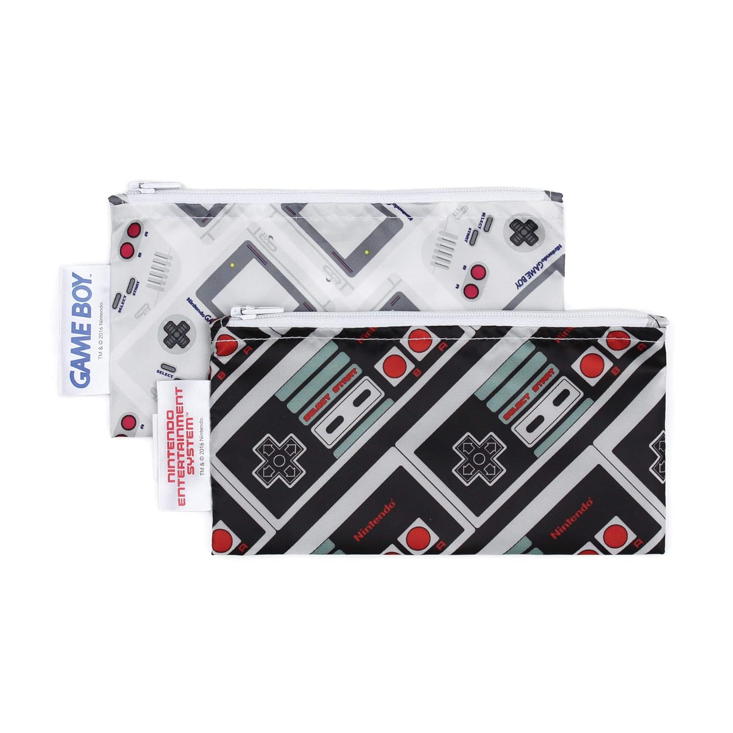 Bumkins Snack Bags, Nintendo Reusable, Washable, Food Safe, BPA Free, 2-Pack – Gameboy