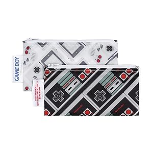 Bumkins Snack Bags, Nintendo Reusable, Washable, Food Safe, BPA Free, 2-Pack – Gameboy