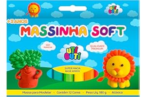 Utiguti Massa de Modelar Soft Estojo com 12 Cores 180G