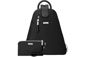Baggallini Metro Backpack with RFID Phone Wristlet - 9x11 Convertible Sling Bag for Women with Adjustable Shoulder Straps