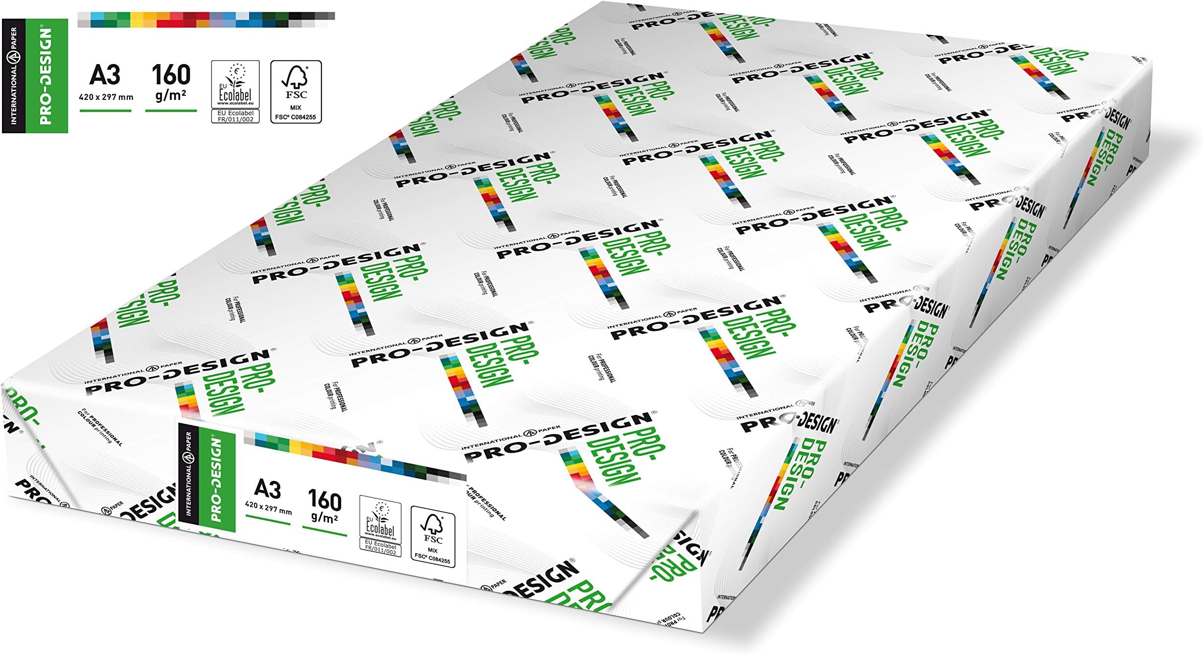 Pro-Design Printer Paper A3 160 g Pack of 250 Sheets White