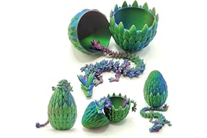 Nubudoz Easter Egg, Dragon Egg, Dragon Eggs with Dragon Inside, 12In Dragon Toy, 3D Printed Dragon Egg Fidget Toys, Dragon Easter Eggs Easter Basket Stuffers (3 Color Dazzle)