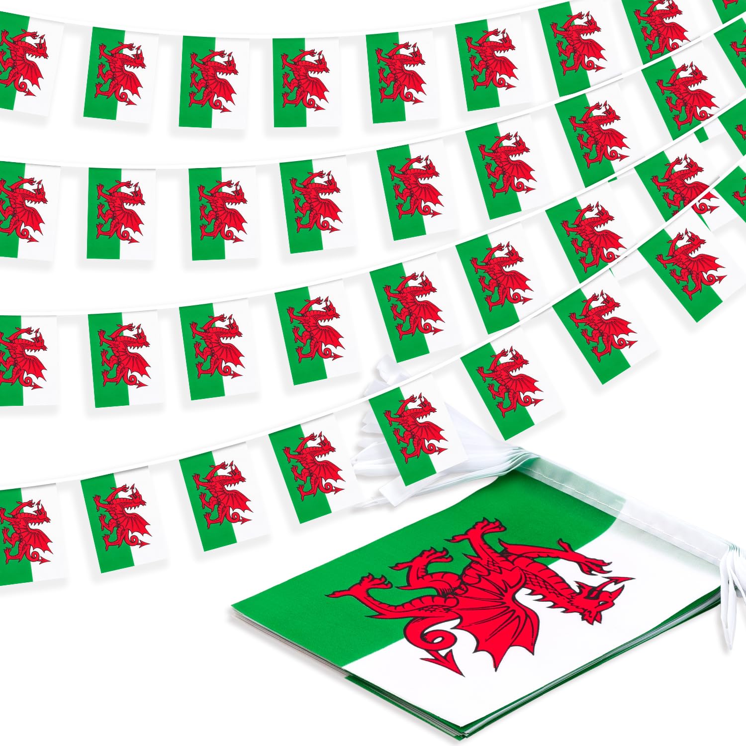Wales String Flag Pennant Banner, Small Mini Welsh