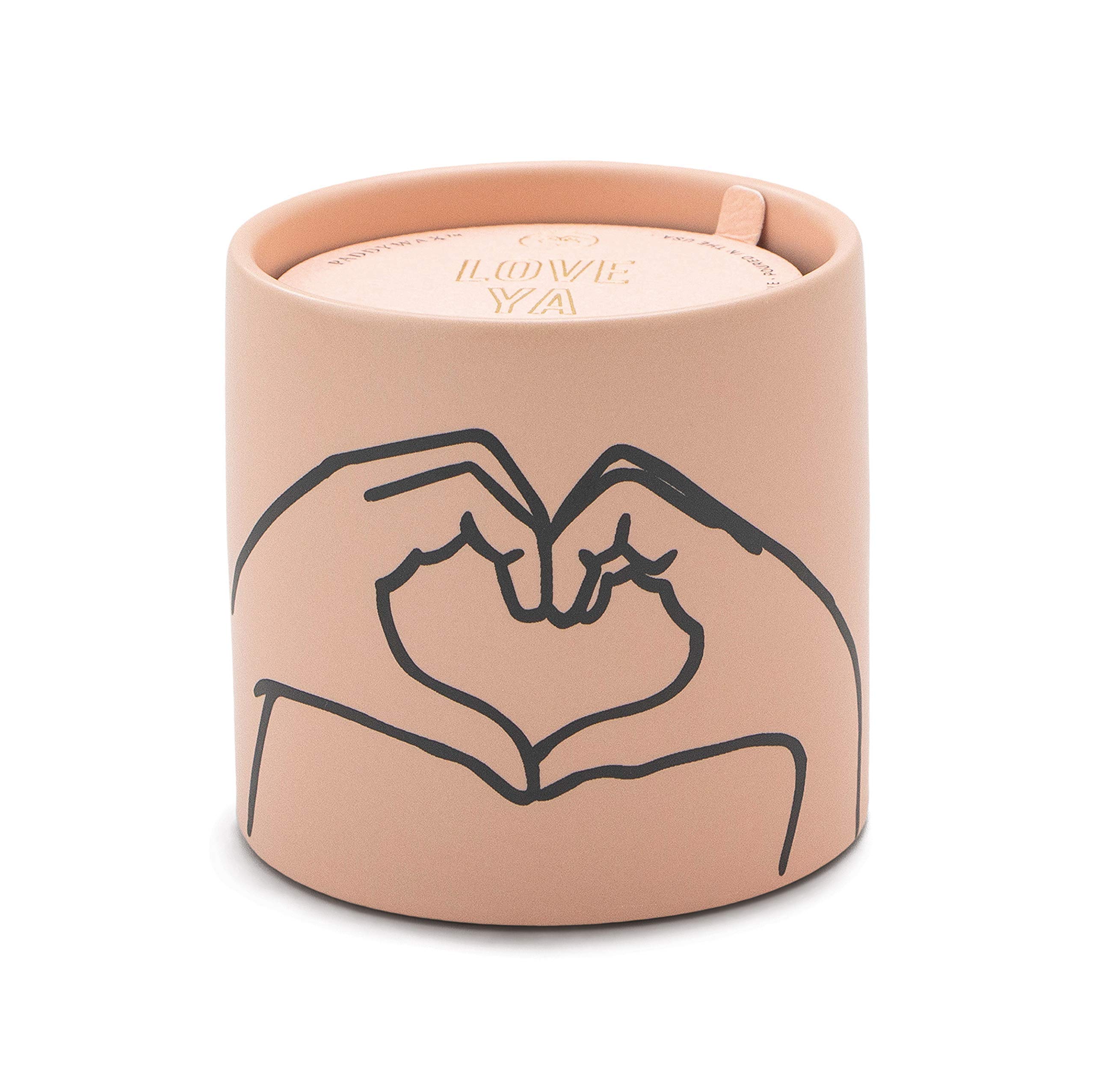 Paddywax Scented Candles in Matte Ceramic Impressions Collection Artisan Candle, 5.75-Ounce, Love Ya