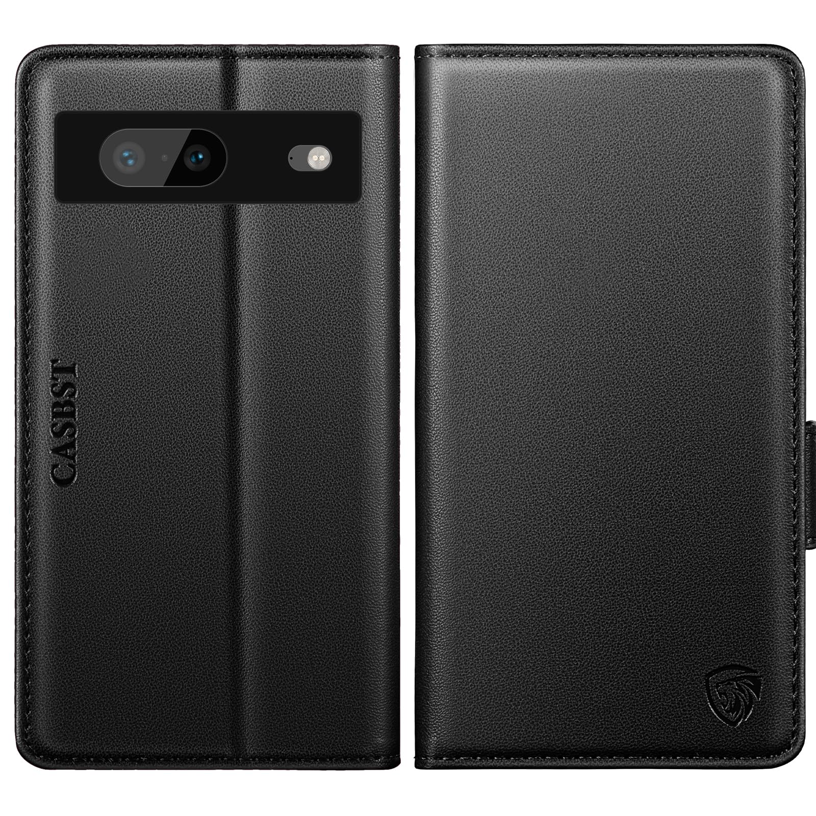 CASBST for Google Pixel 7 Case, Kickstand Flip Leather Wallet Book Case with Card Slots Shockproof Magnetic Closure Protective Phone Case Cover Compatible with Google Pixel 7 - Black