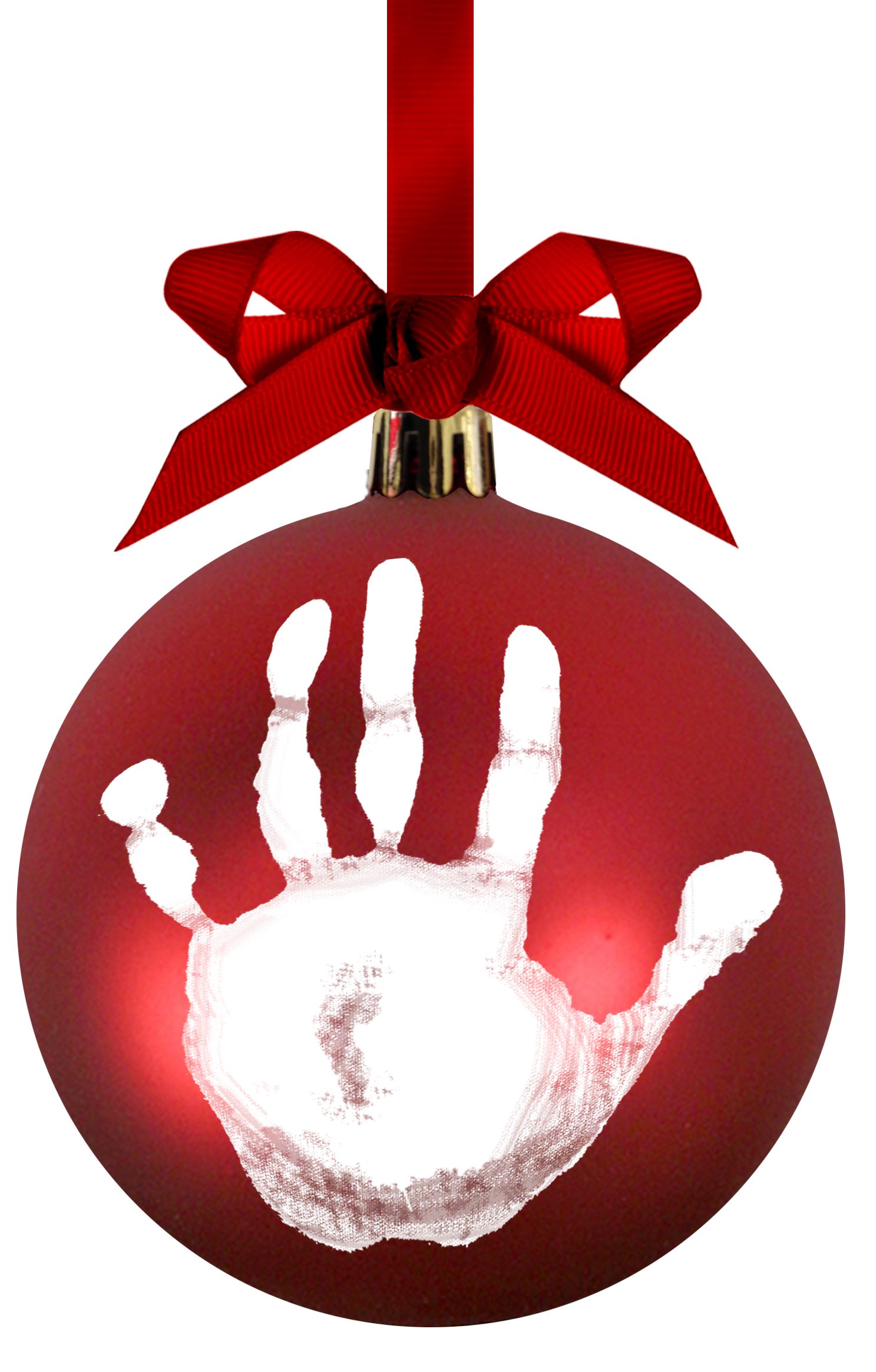 Pearhead Christmas Baby's First Handprint or Footprint Ball Ornament, DIY Baby Hand or Footprint Holiday Keepsake, Must Have Newborn Gift