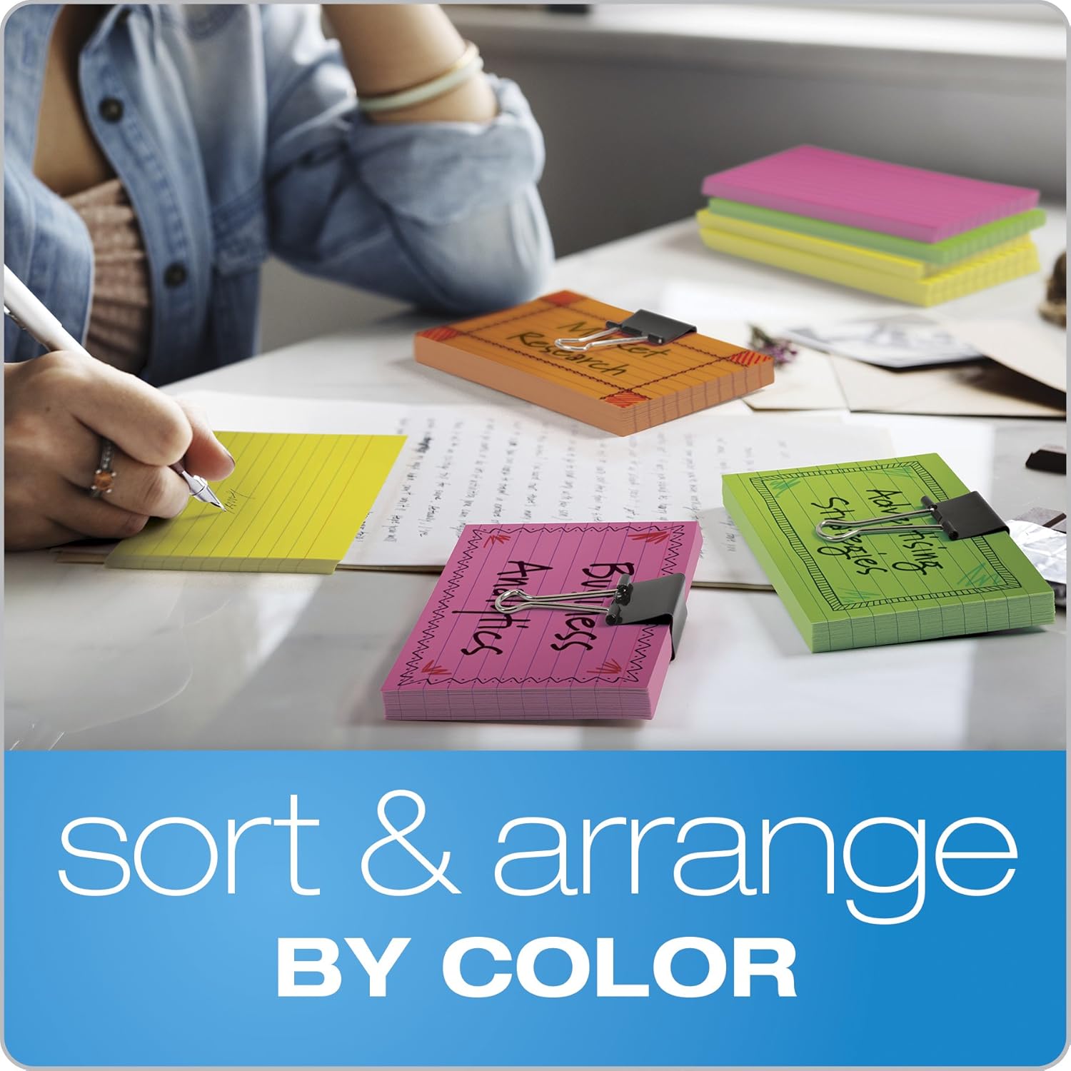 Oxford Neon Index Cards, 3" x 5", Ruled, Assorted Colors, 300 Per Pack (81300EE) : Office Products