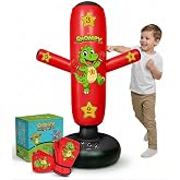 CHOMPY Inflatable Punching Bag for Kids with Toddler Boxing Gloves | Dinosaur 48" Kids Punching Bags 3-8 with Arms for Speed Boxing, Gifts for Boys and Girls, 5 Targets for Fun and Active Play