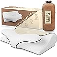 SLIFFI - Cervical Memory Foam Pillow - Neck Pillow for Neck & Shoulder Pain - Contour Pillows for Side Sleepers, Back & Stomach Sleeping - Best Orthopedic Side Sleeper Neck Support Cervical Pillow