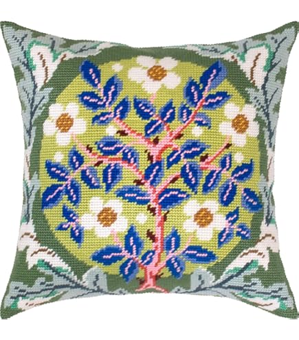 Brvsk Kreuzstich-Set 'Rotschwanzbaum' – 40,6 X 40,6 Cm, Für Erwachsene & Anfänger, Mit Baumwollleinwand & Garn