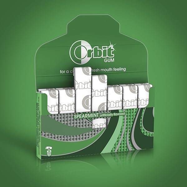 ORBIT SPEARMINT SUGAR FREE CHEWING GUM, 3 PACKS OF 14-PIECES (42 TOTAL PIECES)
