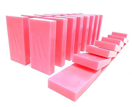 Domino Rush Plastic Toppling Dominoes (Pink) Pack of 100 Pieces