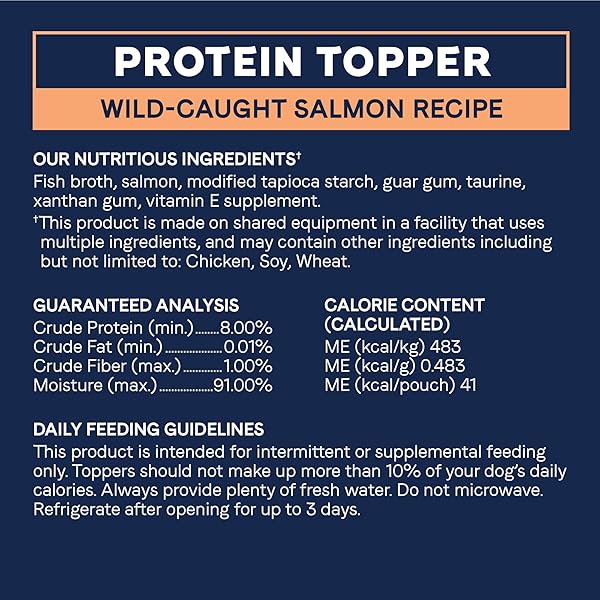 CANIDAE PURE PROTEIN TOPPER WET DOG FOOD – WILD-CAUGHT SALMON RECIPE IN GRAVY, 3 OZ. (CASE OF 12)