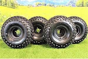 ANTEGO TIRE & WHEEL 22x11.00-8 with 8x7 Matte Black Wheels for Golf Cart (Set of 4)