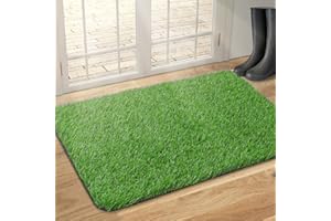 TREETONE Artificial Grass Door Mat, Thick Turf Grass Indoor/Outdoor Rug, Perfect for Entryway, Patio Lawn Synthetic Doormat, Dog Realistic Grass Mats, 24x35 Inches
