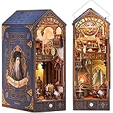 Tonecheer DIY Book Nook Kit for Adults, 3D Puzzle Wooden Miniature House Kit, Booknook Dollhouse Bookshelf Insert Decor Booke