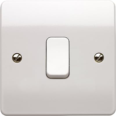 MK K4876WHI 10A 1-Gang Double Pole 1-Way Plate Switch Logic Plus White