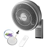 PELONIS 12 inch Indoor Oscillating Wall Mount Fan with Remote, Grey | Powerful Wall Fan, 3 Speeds, 3 Modes, 33ft of Airflow, Vertical and Horizontal Tilt, Quiet 36dB, for Home, Garage, and Gym