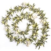 Joyhalo Christmas Garland with Lights Battery Operated - 5.9ft 20 LED White Berry Lighted Christmas Garland, Christmas Decorations Prelit Garland Indoor Outdoor Fireplace Stairs Railing Mantle Decor