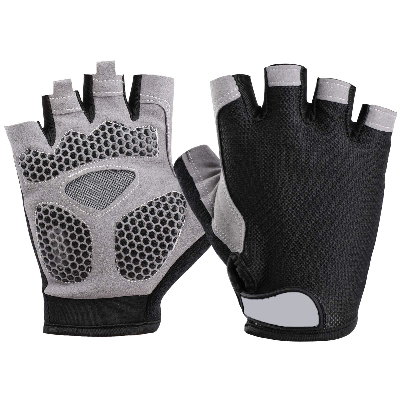 QKURT Cycling Gloves, Half Finger Bicycle Gloves with Anti Slip Gel Pad, Breathable MTB Gloves Sports Gloves for Men and Women